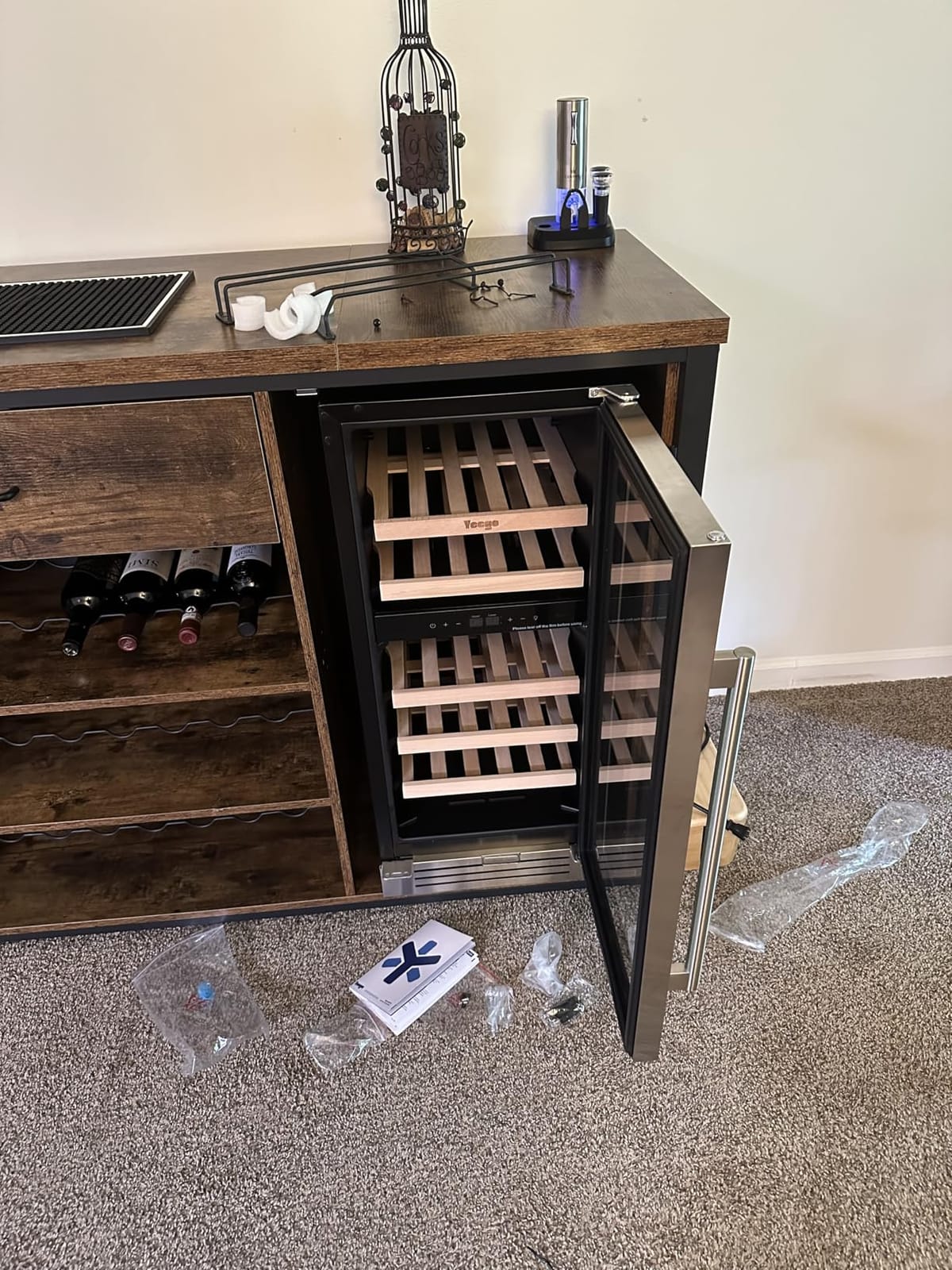 Yeego 24 Inch Wine Fridge, 52 Bottle Dual Zone Wine Cooler with Left Hinged customer photo 2
