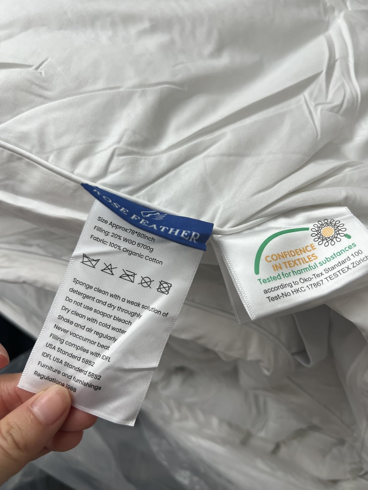 Dual Layer Goose Feather Down Mattress Topper Queen, White Feather Bed Topper, Down Mattress Protector with Straps, Pillowtop Featherbed Pad, 100% Organic Cotton Fabric (60x80 Inch) customer photo 1