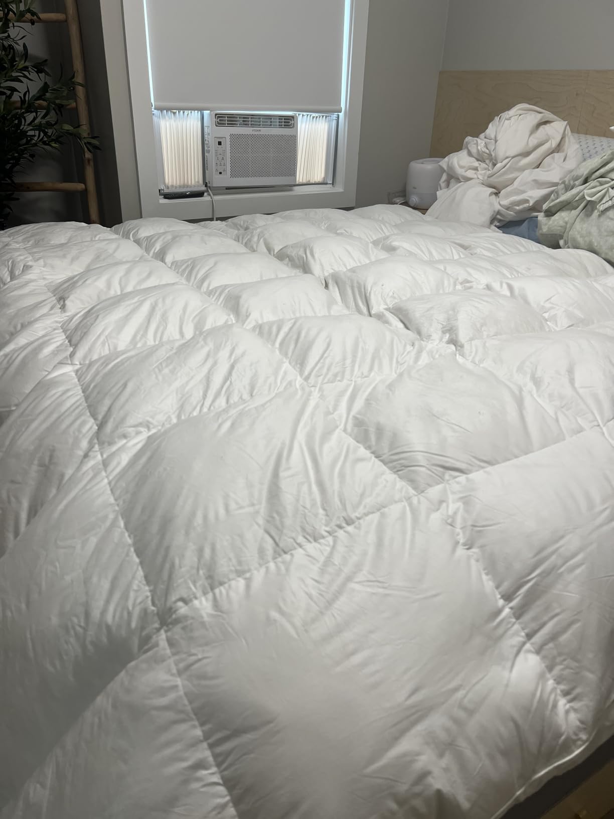 Dual Layer Goose Feather Down Mattress Topper Queen, White Feather Bed Topper, Down Mattress Protector with Straps, Pillowtop Featherbed Pad, 100% Organic Cotton Fabric (60x80 Inch) customer photo 2