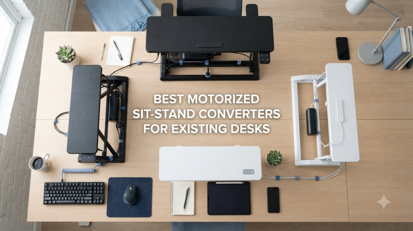 best motorized sit stands converters for existing desks