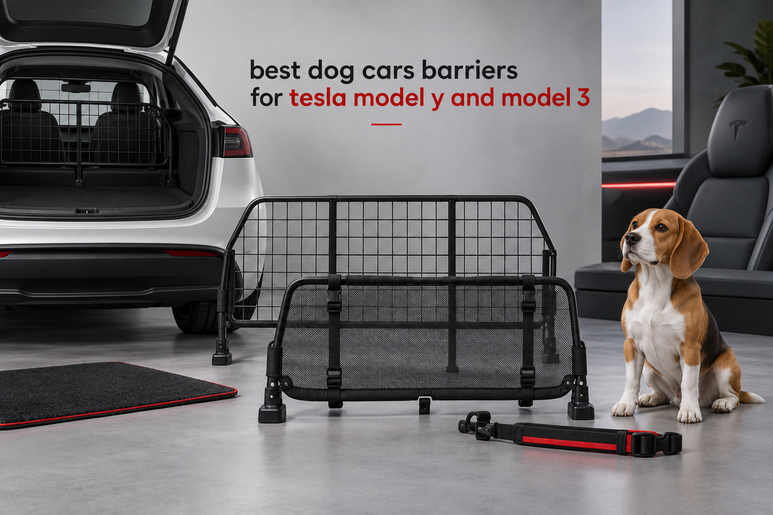 best dog cars barriers for tesla model y and model 3