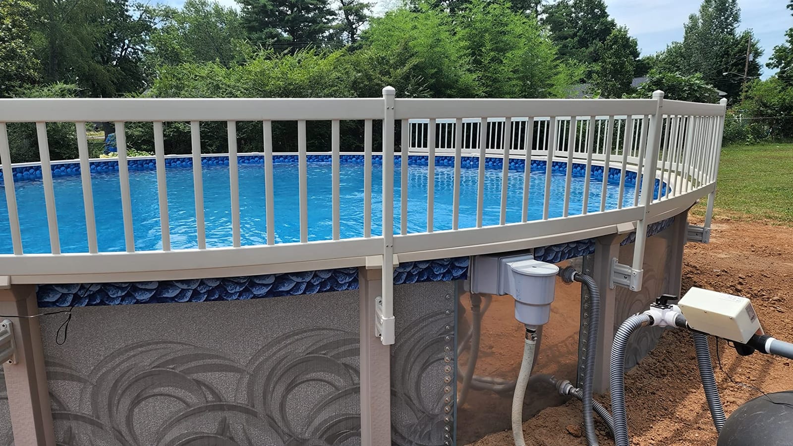 Vinyl WorksTaupe Premium Resin Above-Ground Pool Fence Base Kit A customer photo 1
