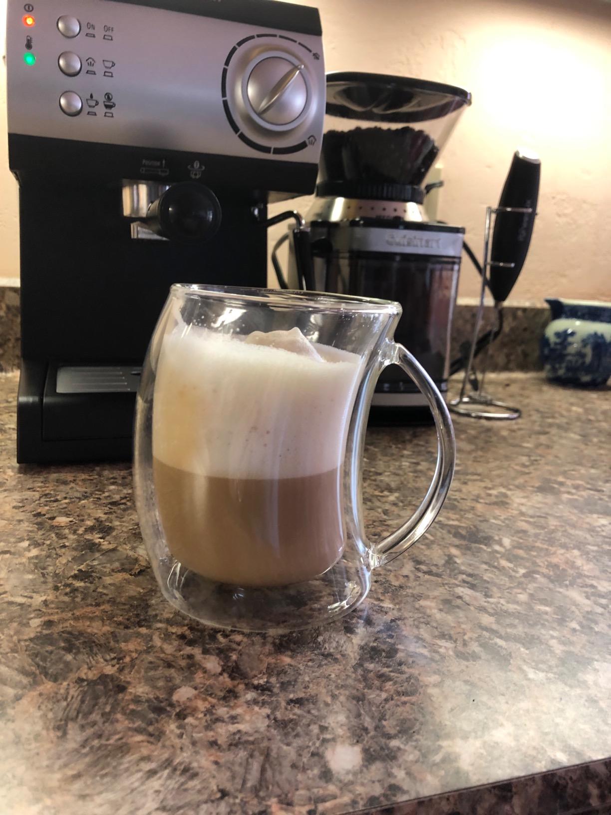 Hamilton Beach 15 Bar Espresso Machine, Cappuccino, Mocha, & Latte Maker, with Milk Frother, Make 2 Cups Simultaneously, Works with Pods or Ground Coffee, 50 oz. Water Reservoir, Black customer photo 1