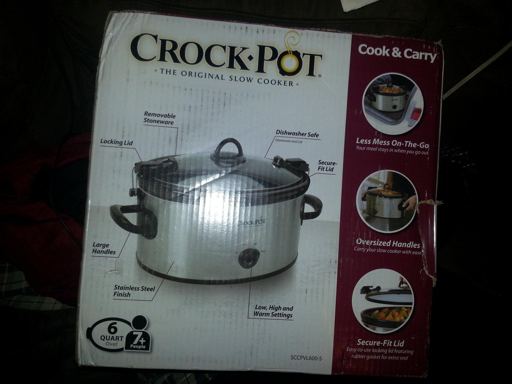 Crock-Pot Cook N Carry Oval Manual Portable Slow Cooker, Silver, 6-Quart customer photo 1