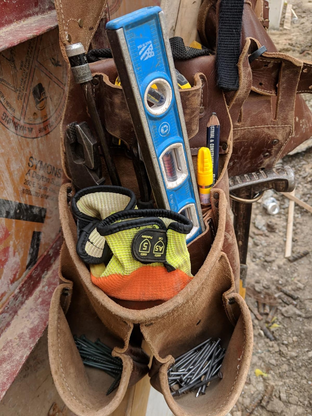 Style n Craft Leather Framer's Tool Belt Combo - 4 Piece Set for Men - Full-Grain Leather with 17 Pockets, Tape Holder & Hammer Loop - Heavy Duty Nylon Stitch - Ideal Carpenter's Tool Belt customer photo 2
