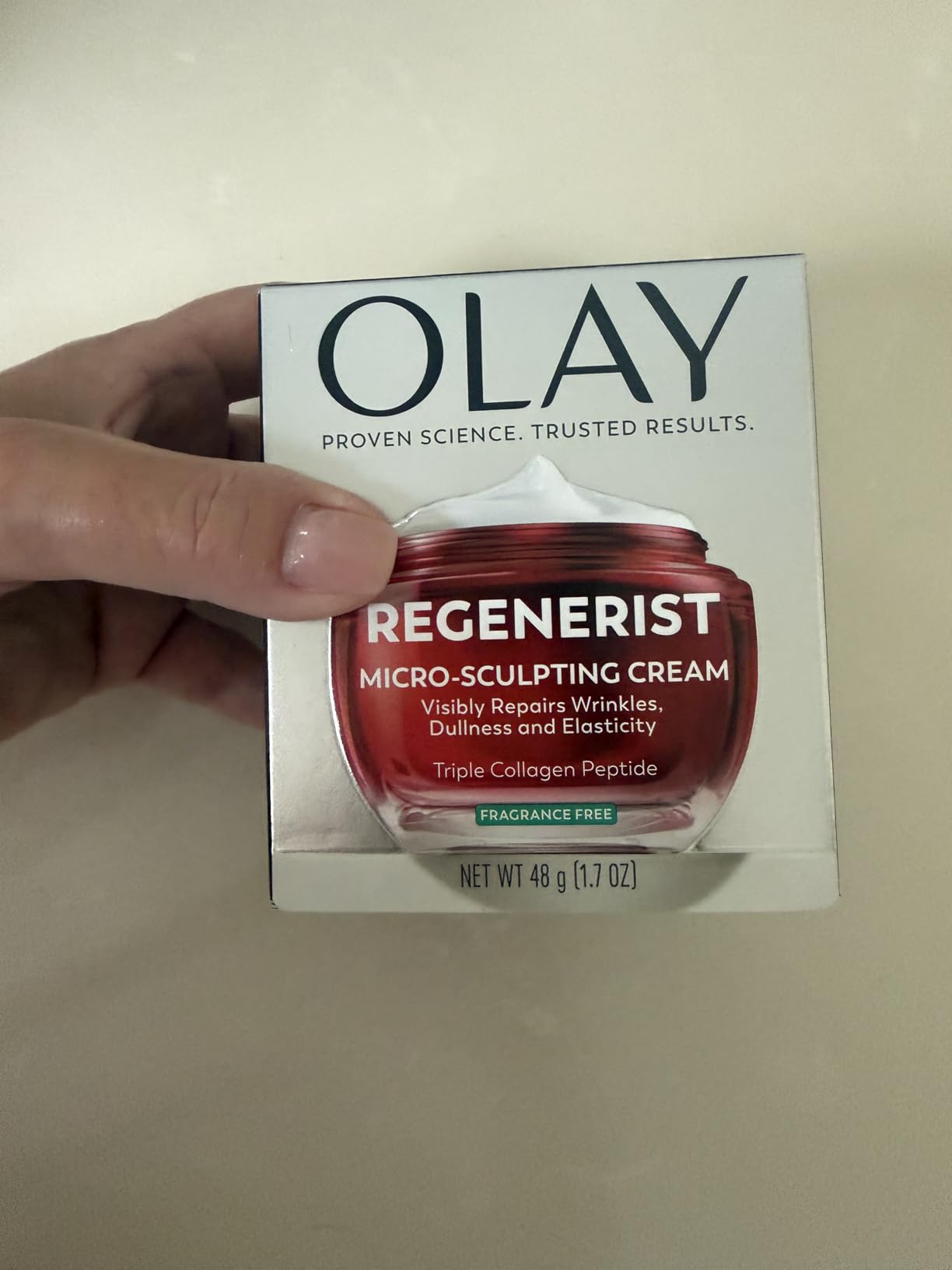 Olay Face Moisturizer, Regenerist Micro-Sculpting Cream for Women, Fragrance-Free - Anti-Aging, Anti-Wrinkle, Firming Skin Care - Triple Collagen Cream, Peptide, Hyaluronic Acid, Niacinamide, 1.7oz customer photo 2