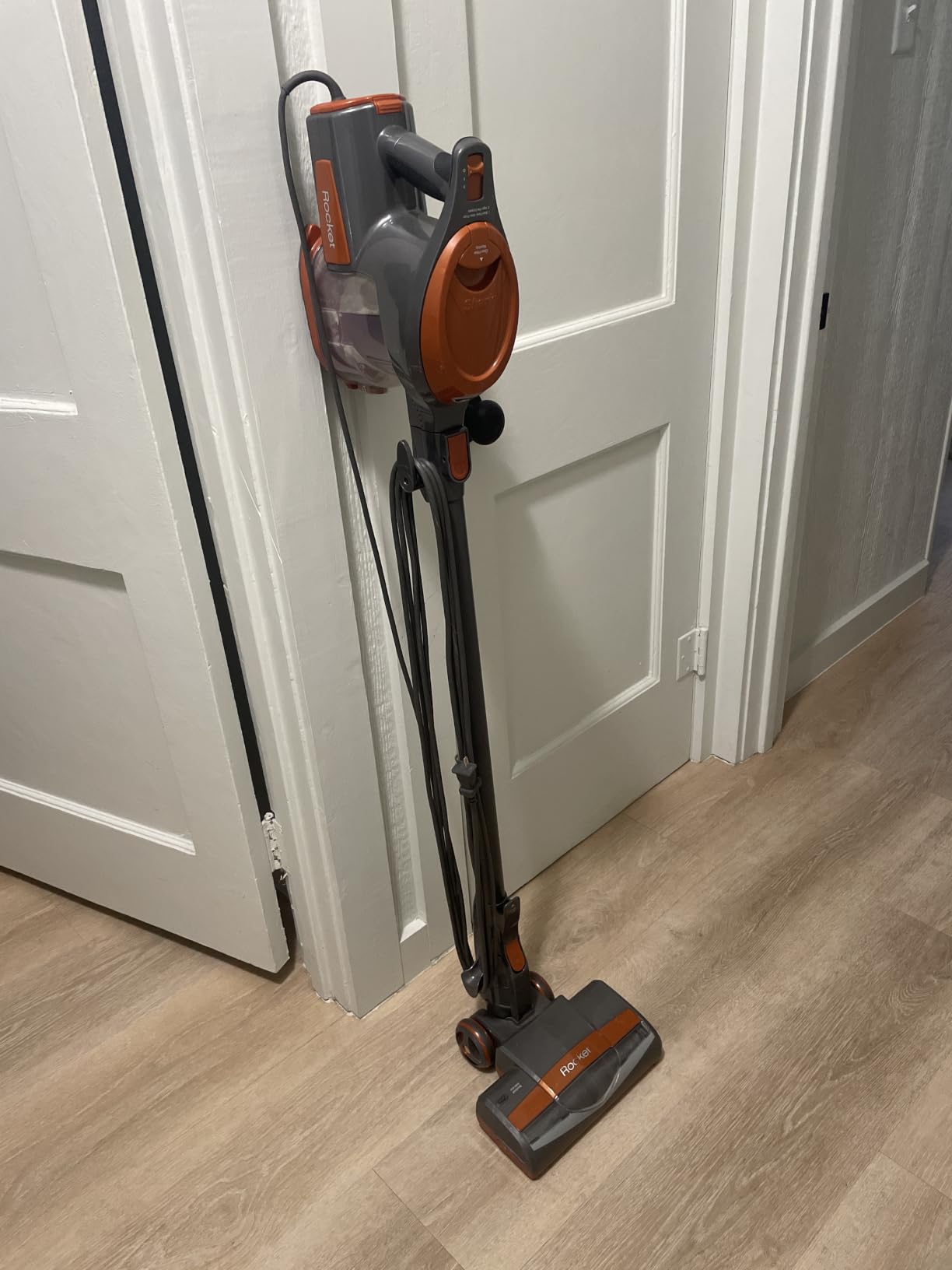 Shark Rocket Corded Stick Vacuum, Carpet & Hard Floors, Gray/Orange, HV301 customer photo 2