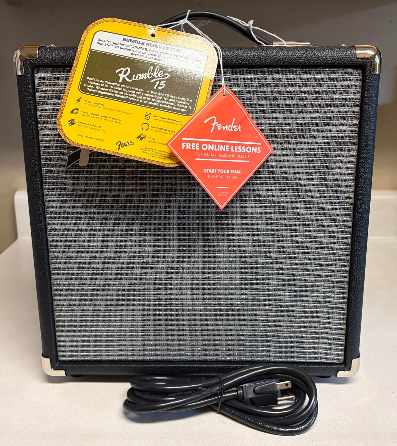 Fender Rumble 15 V3 Bass Guitar Amplifier, 15W Amp, Combo Amp, 2Yr Warranty customer photo 1