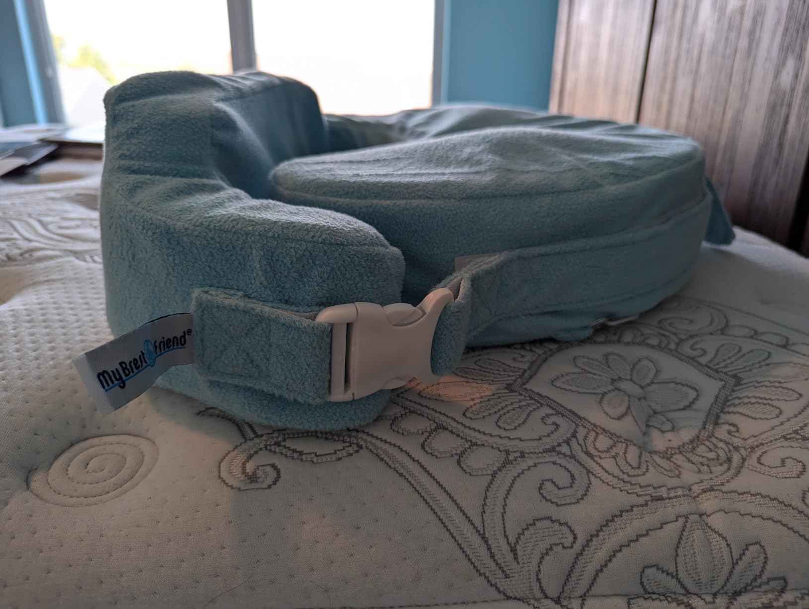 My Brest Friend Nursing Pillow - Deluxe - Enhanced Comfort w/ Slipcover - Ergonomic Breastfeeding Pillow For Ultimate Support For Mom & Baby - Adjustable Pillow W/ Handy Side Pocket, Evening Grey customer photo 1