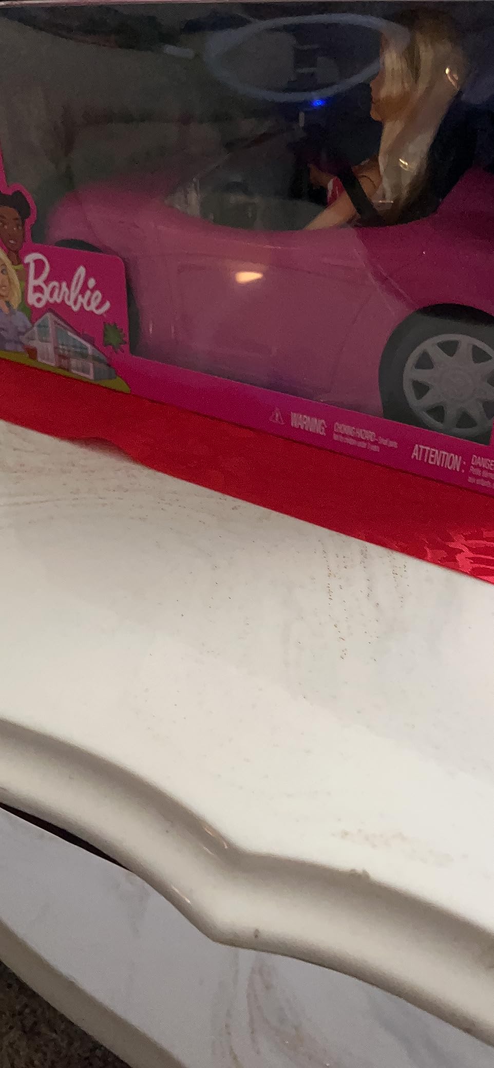 Barbie Playset with Sparkly Pink 2-Seater Toy Convertible Car Featuring Glam Details & Fashion Doll in Sundress & Sunglasses (Amazon Exclusive) customer photo 2
