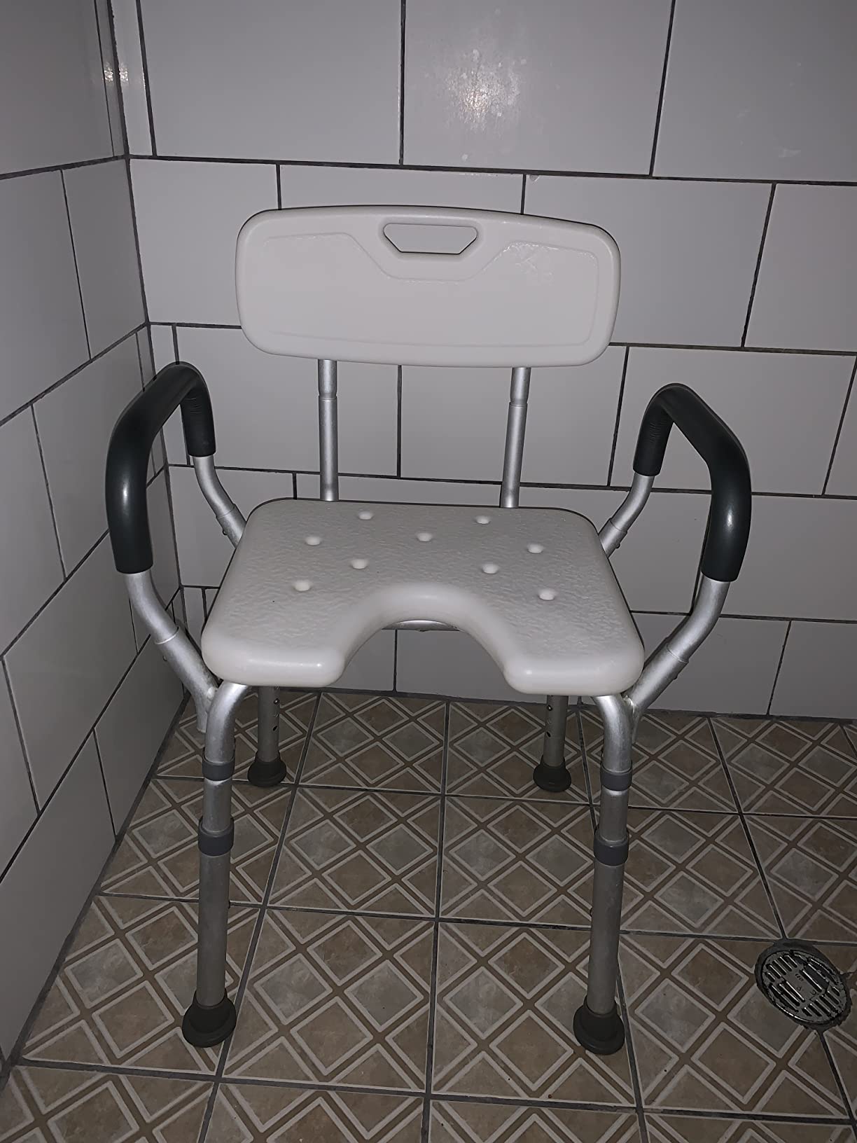NOVA Bath & Shower Seat w/U-Shaped Hygienic Cutout & Padded/Removable Arms & Back - for Seniors, Handicap & Medical Use, Adjustable Height, Aluminum Frame, Non-Skid Safety, Tool-Free, 300lb Capacity customer photo 1