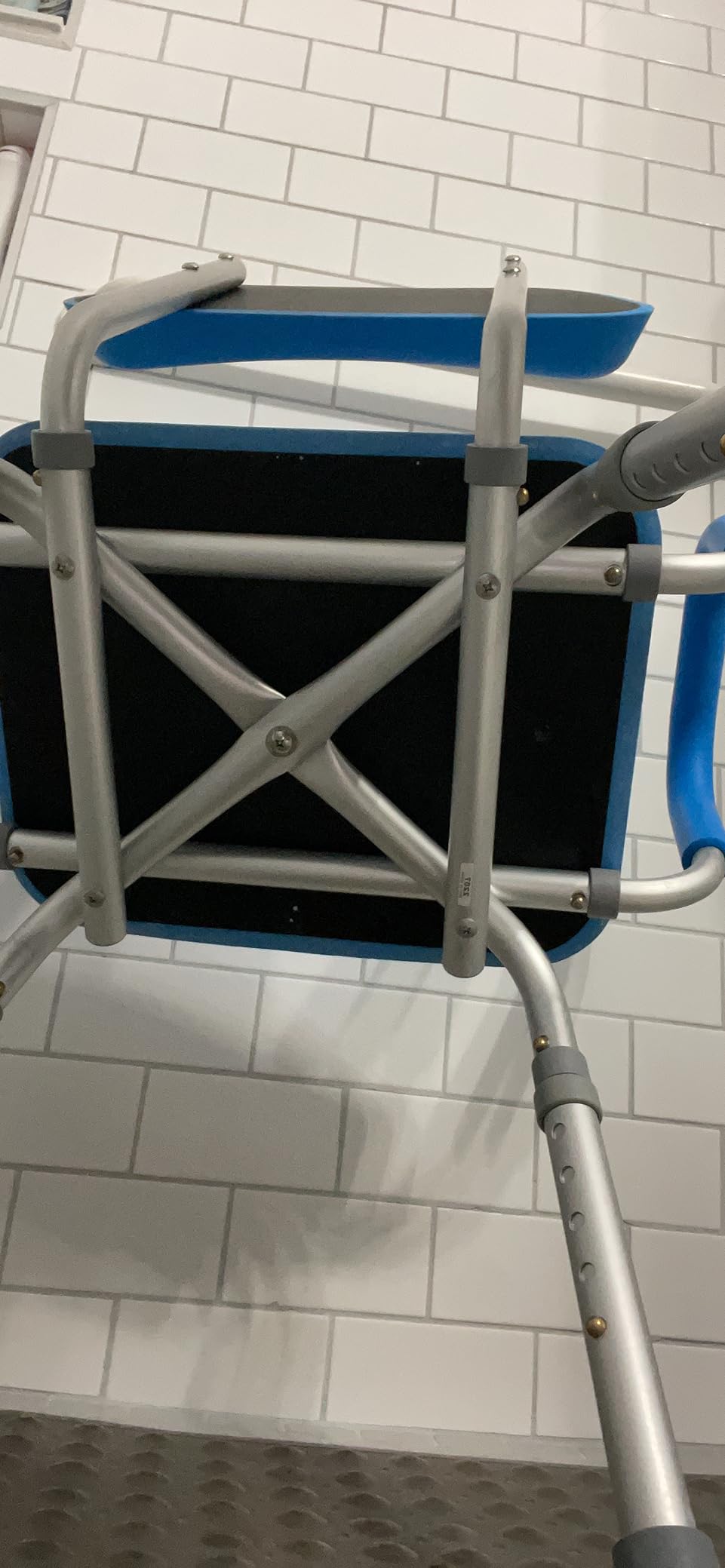 Platinum Health Padded Shower Chair and Bath Chair with Armrests and Back, Comfortable Deluxe Shower Chair for Inside Shower and Bathtub for Elderly and Seniors Safety, Adjustable Height, Blue customer photo 1