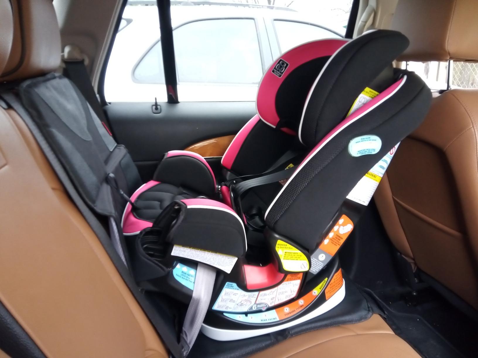 Lusso Gear Car Seat Protector for Baby Car Seat - Thick Padding - Seat Protector Under Baby Car Seat with 2 Mesh Storage Pockets - Black Waterproof Baby Car Seat Protector - Non-Slip Padded Backing customer photo 1