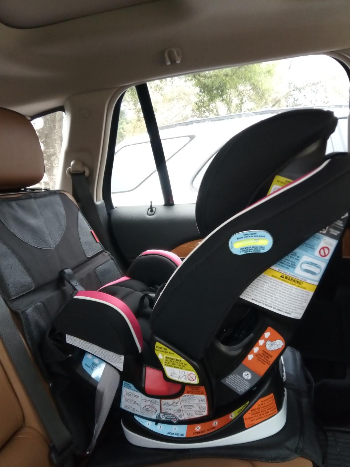 Lusso Gear Car Seat Protector for Baby Car Seat - Thick Padding - Seat Protector Under Baby Car Seat with 2 Mesh Storage Pockets - Black Waterproof Baby Car Seat Protector - Non-Slip Padded Backing customer photo 2
