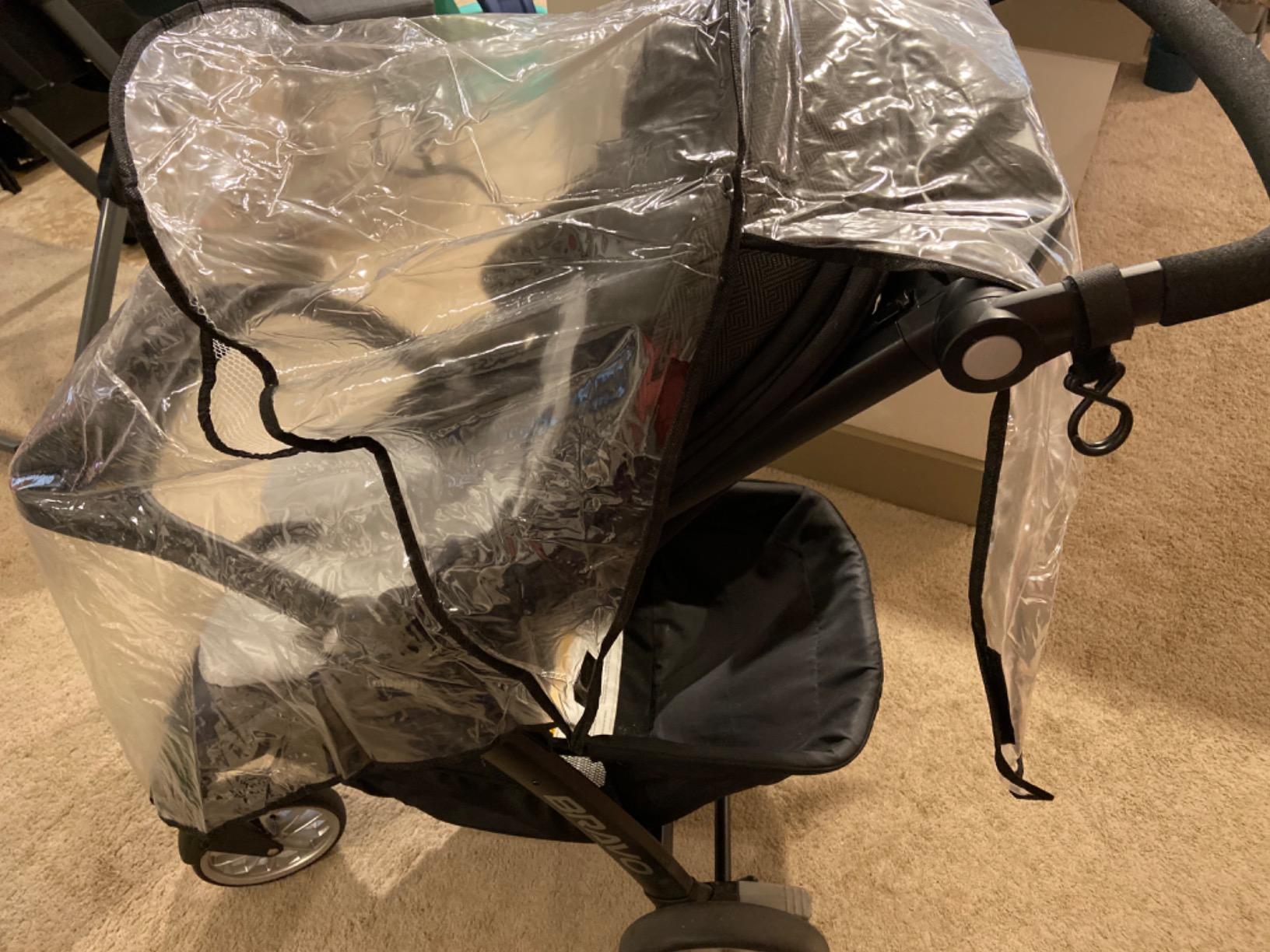 Clear Stroller Rain Cover, Universal Waterproof Baby Stroller Travel Weather Shield from Wind Snow Dust, with Breathable Ventilation for Most Single Strollers, Jogging, Pushchairs customer photo 2