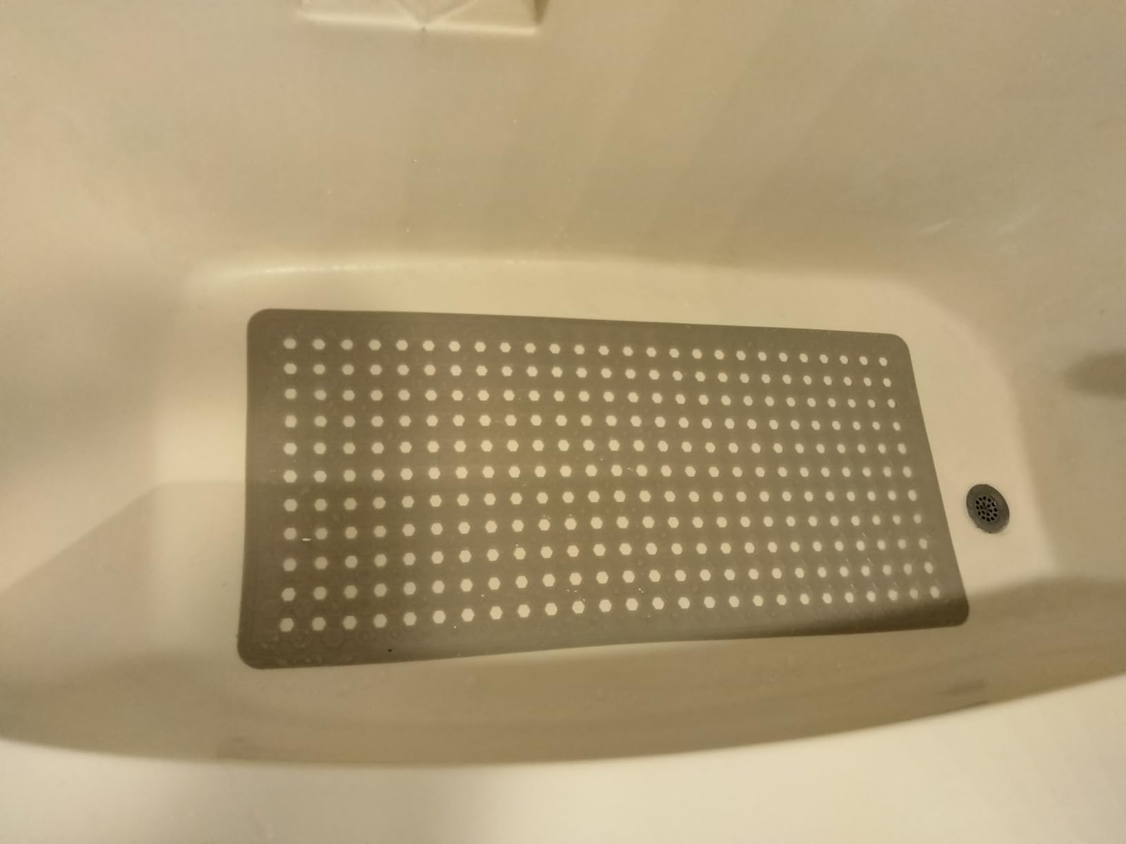 GORILLA GRIP Bath Tub Shower Mat, Bathtub Floor Liner, 35x16 Black customer photo 1