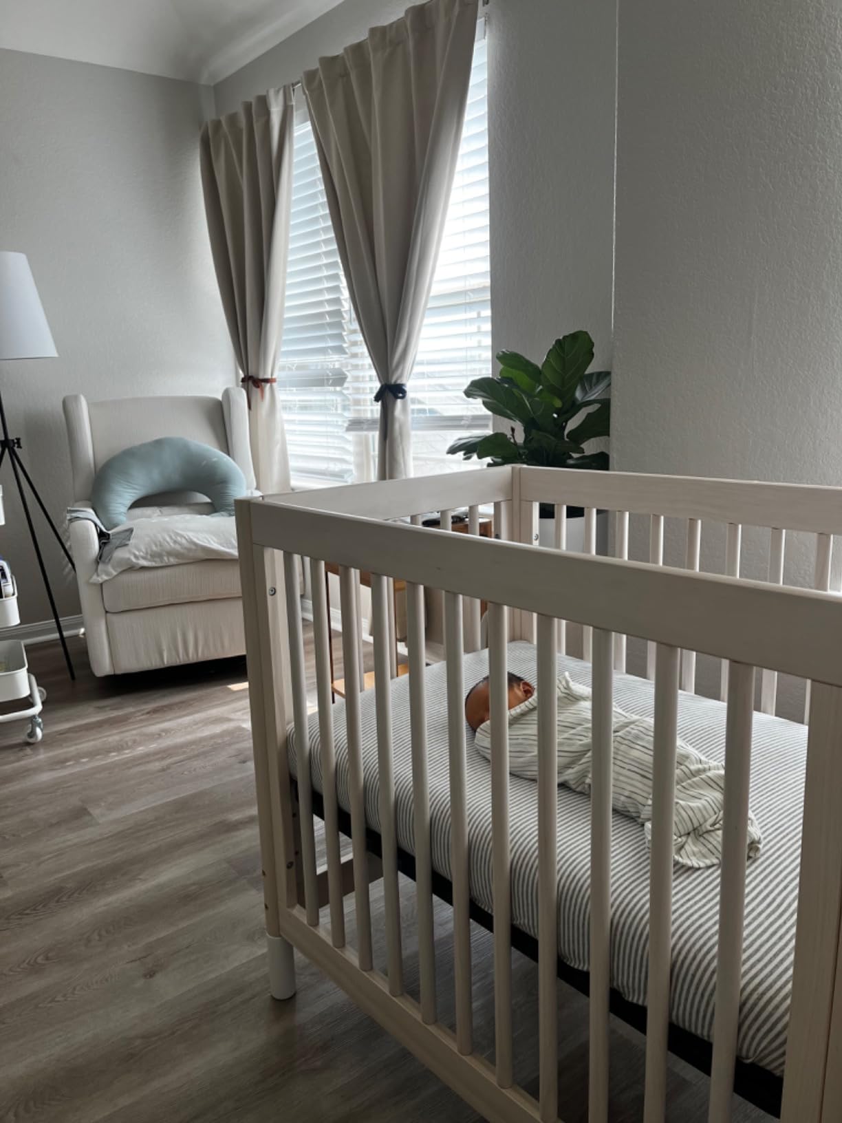 babyletto Gelato 4-in-1 Mini Crib, White and Washed Natural customer photo 2