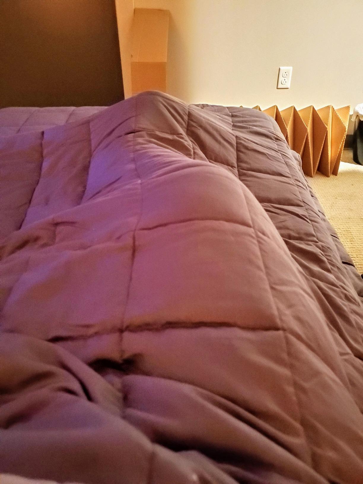 YnM Weighted Blanket,Heavy 100 Percent Oeko-Tex Certified Cotton Material(Dark Grey, 80''x87'' 30lbs), Two Persons(140~240lb) Sharing Use on Queen/King Bed | A Duvet Included customer photo 1