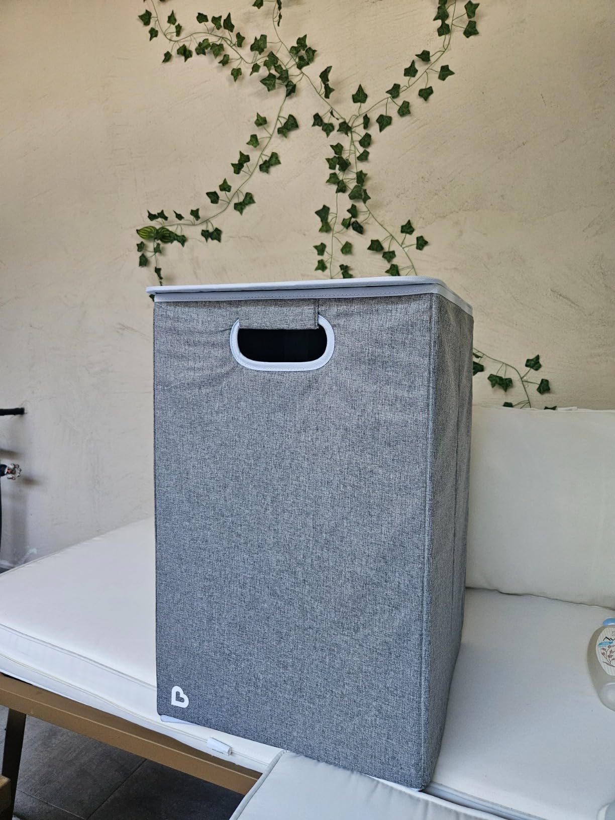 Munchkin Laundry Hamper for Baby and Kids, Collapsible Nursery Organizer with Lid, Grey customer photo 2