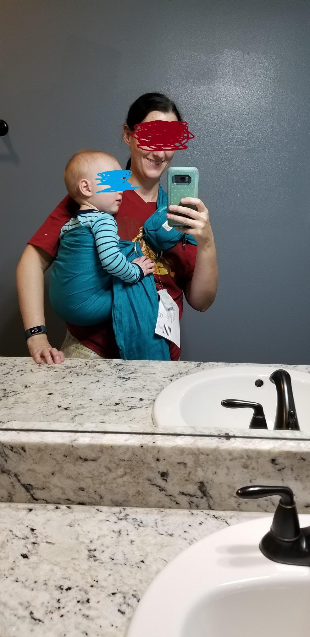 LÍLLÉbaby Ring Sling Baby Wrap Carrier for Infants & Toddlers (8-30lbs), Made for Versatile Babywearing, Support Wrap for Mother's, Adjustable & Sturdy, Lightweight & Comfortable (Rainbow) customer photo 1