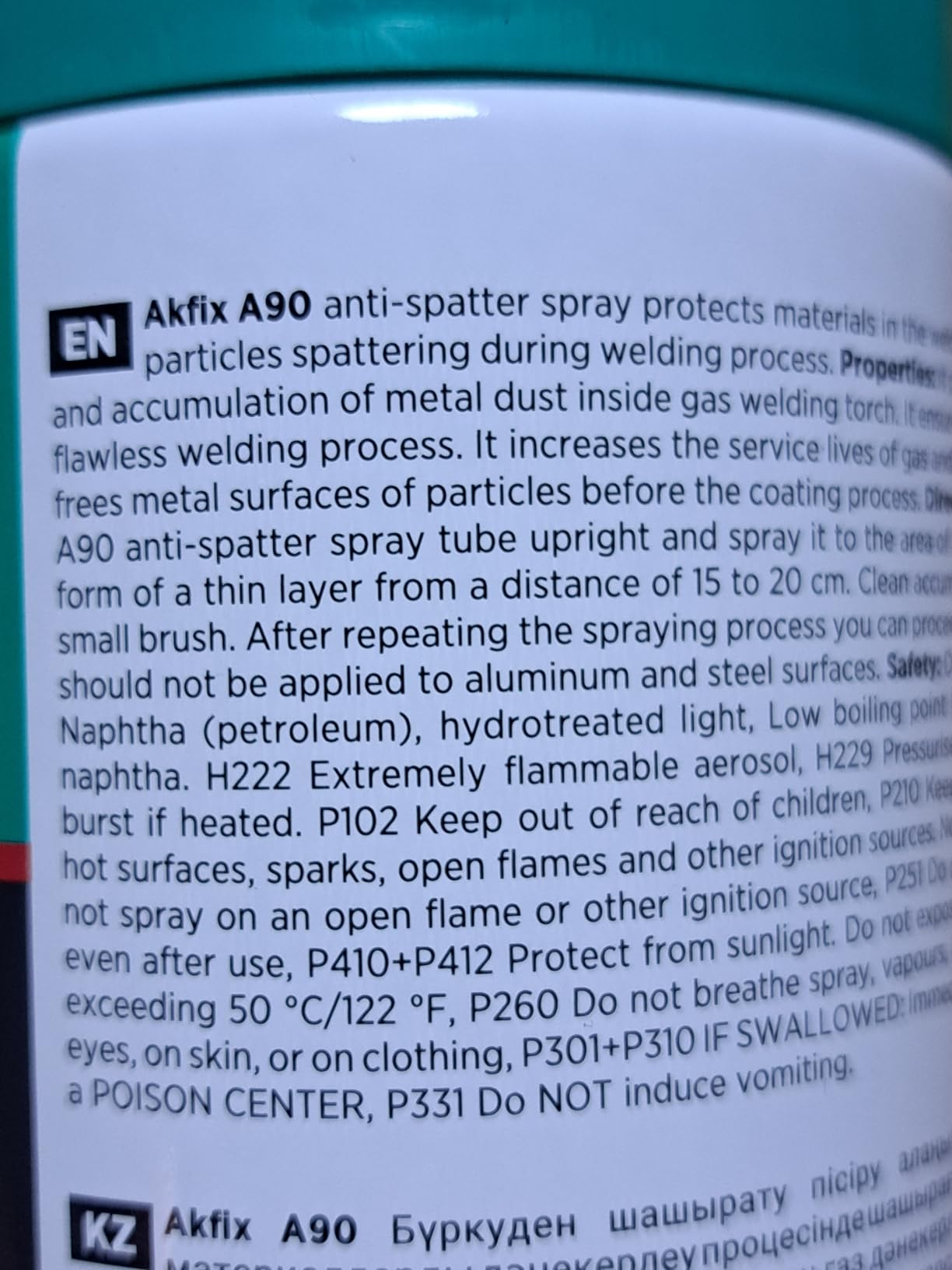 Akfix A90 Anti Spatter Welding Spray (1x12 Oz.) - Heavy Duty Welding Anti-Spatter Spray for Arc, MIG and TIG tips, Non-Flammable Anti Splatter Welding Spray for Safe Welding | 12 Oz. 1 Pack customer photo 1