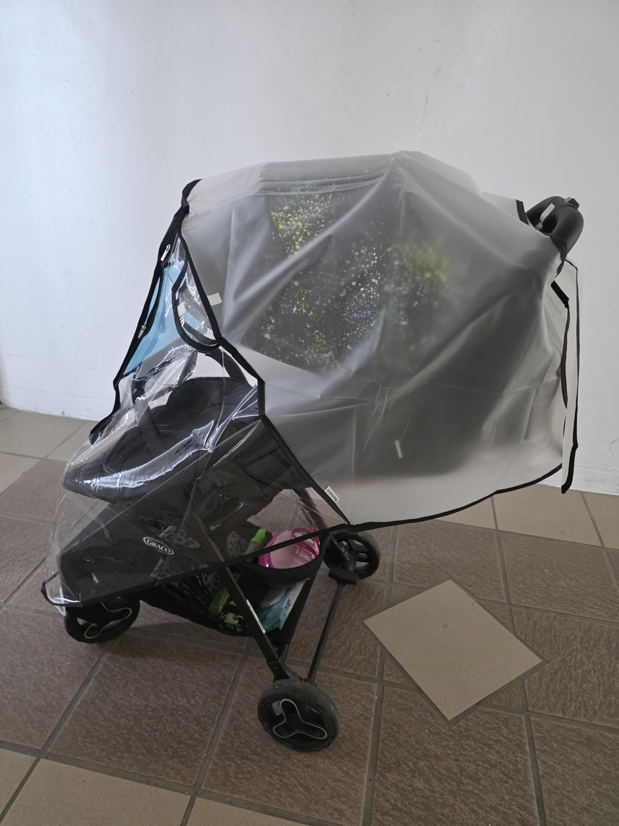 bemece Universal Stroller Rain Cover, Clear EVA Weather Shield customer photo 2