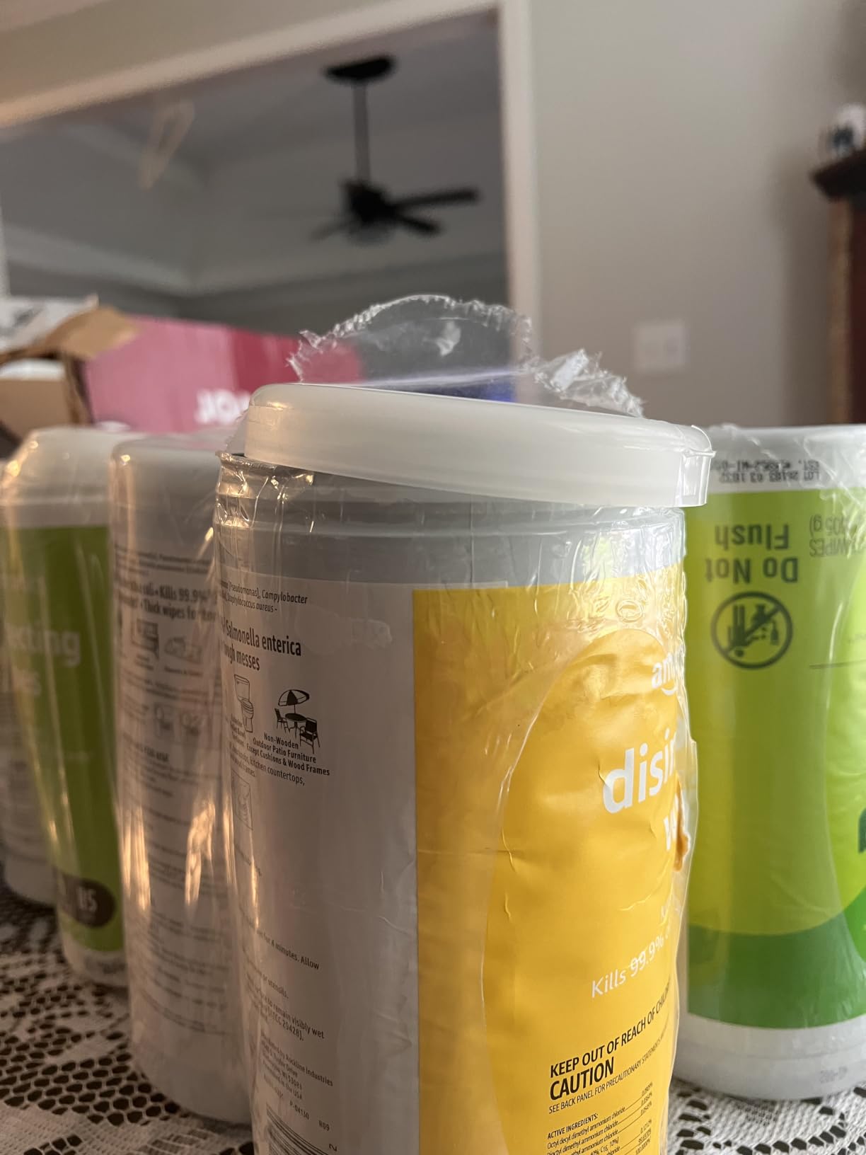 Amazon Basics Disinfecting Wipes, Lemon & Fresh Scent, Sanitizes, Cleans, Disinfects & Deodorizes, 255 Count (3 Packs of 85), Packaging May Vary customer photo 2
