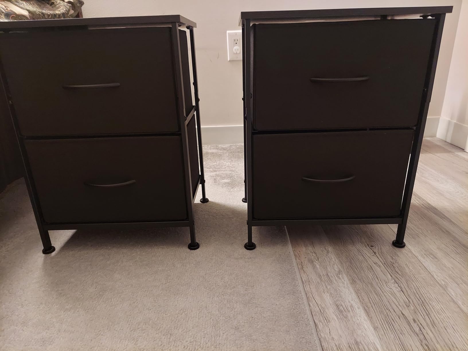 WLIVE Nightstand, 2 Drawer Dresser for Bedroom, Small Dresser with 2 Drawers, Bedside Furniture, Night Stand, End Table with Fabric Bins for Bedroom, Closet, Entryway, College Dorm, Dark Grey customer photo 1