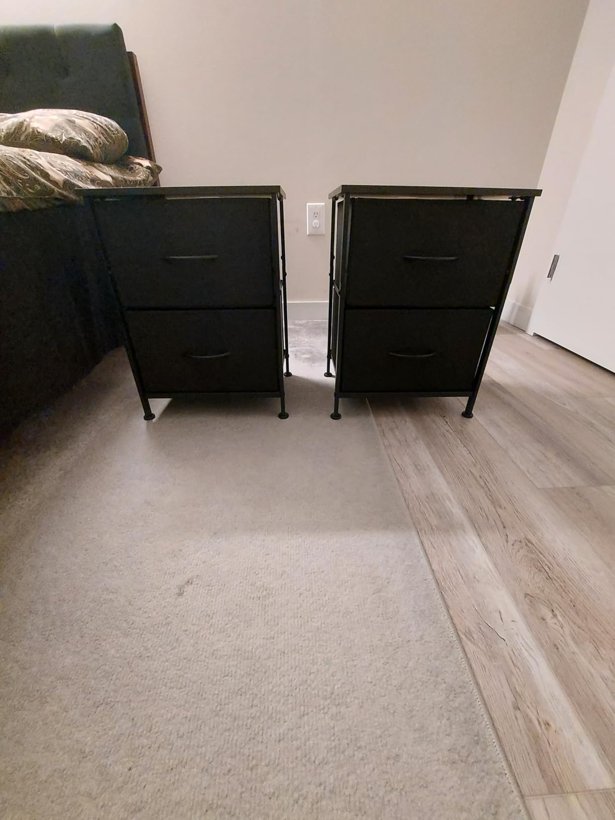 WLIVE Nightstand, 2 Drawer Dresser for Bedroom, Small Dresser with 2 Drawers, Bedside Furniture, Night Stand, End Table with Fabric Bins for Bedroom, Closet, Entryway, College Dorm, Dark Grey customer photo 2