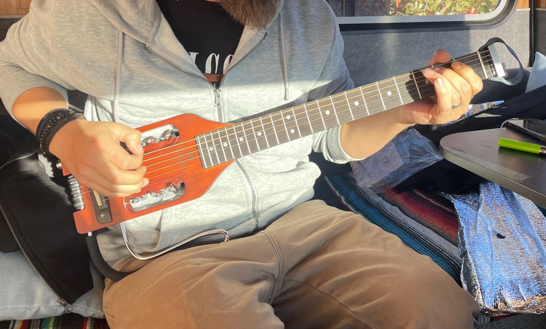 Traveler Guitar Ultra-Light Acoustic Guitar Maple | Portable Acoustic with Removable Lap Rest | Full 24 3/4
