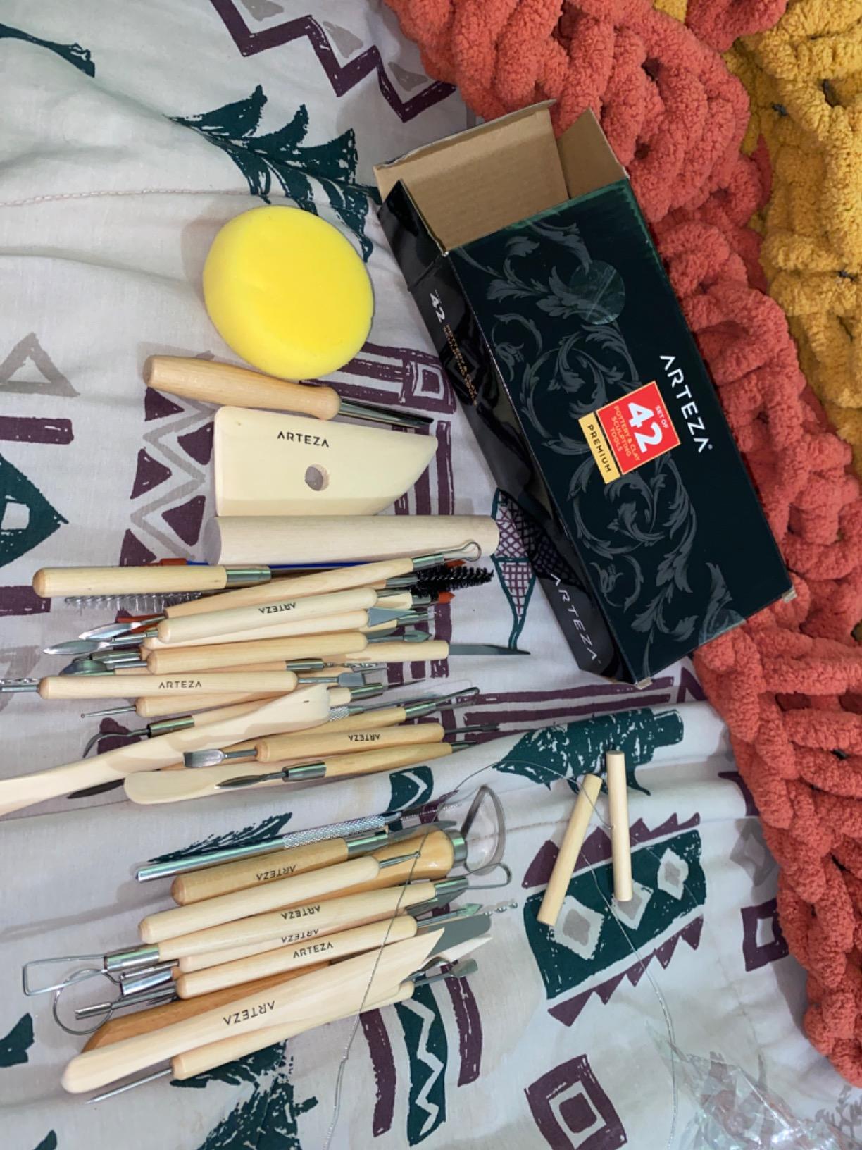ARTEZA Pottery and Sculpting Tools, 22-Piece Set for Modeling and Carving customer photo 2