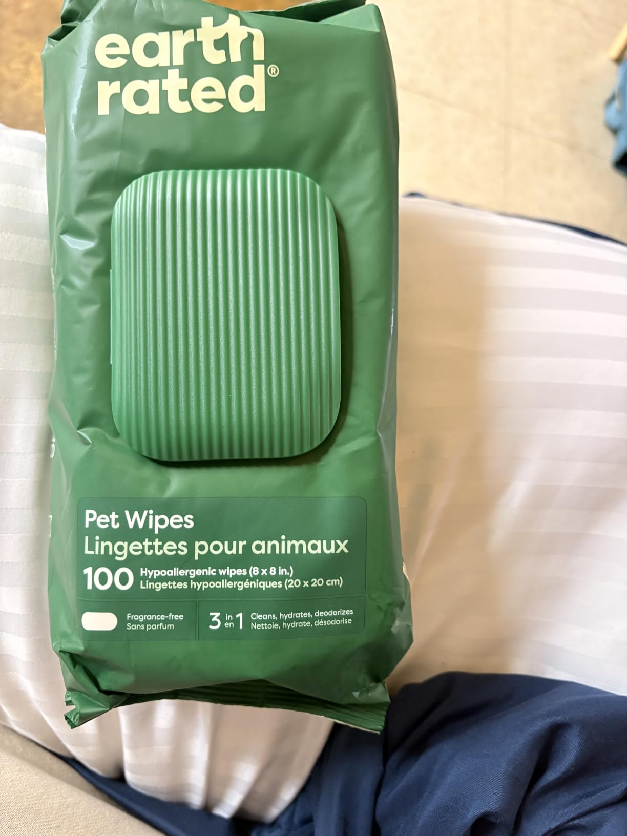 Earth Rated Dog Wipes for Paws & Butt, Deodorizing, Lavender, 100ct customer photo 2