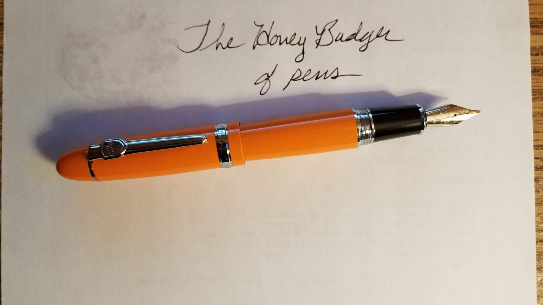 Jinhao 159 Fountain Pen, Fude Pen Bent Nib, Purple Lacquer Silver Trim Big Heavy Pen with and Ink Converter customer photo 1