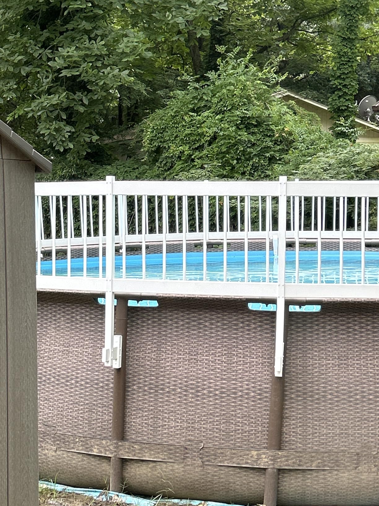 Aqua Select Above Ground Swimming Pool Resin Safety Pool Fence Base | White customer photo 1
