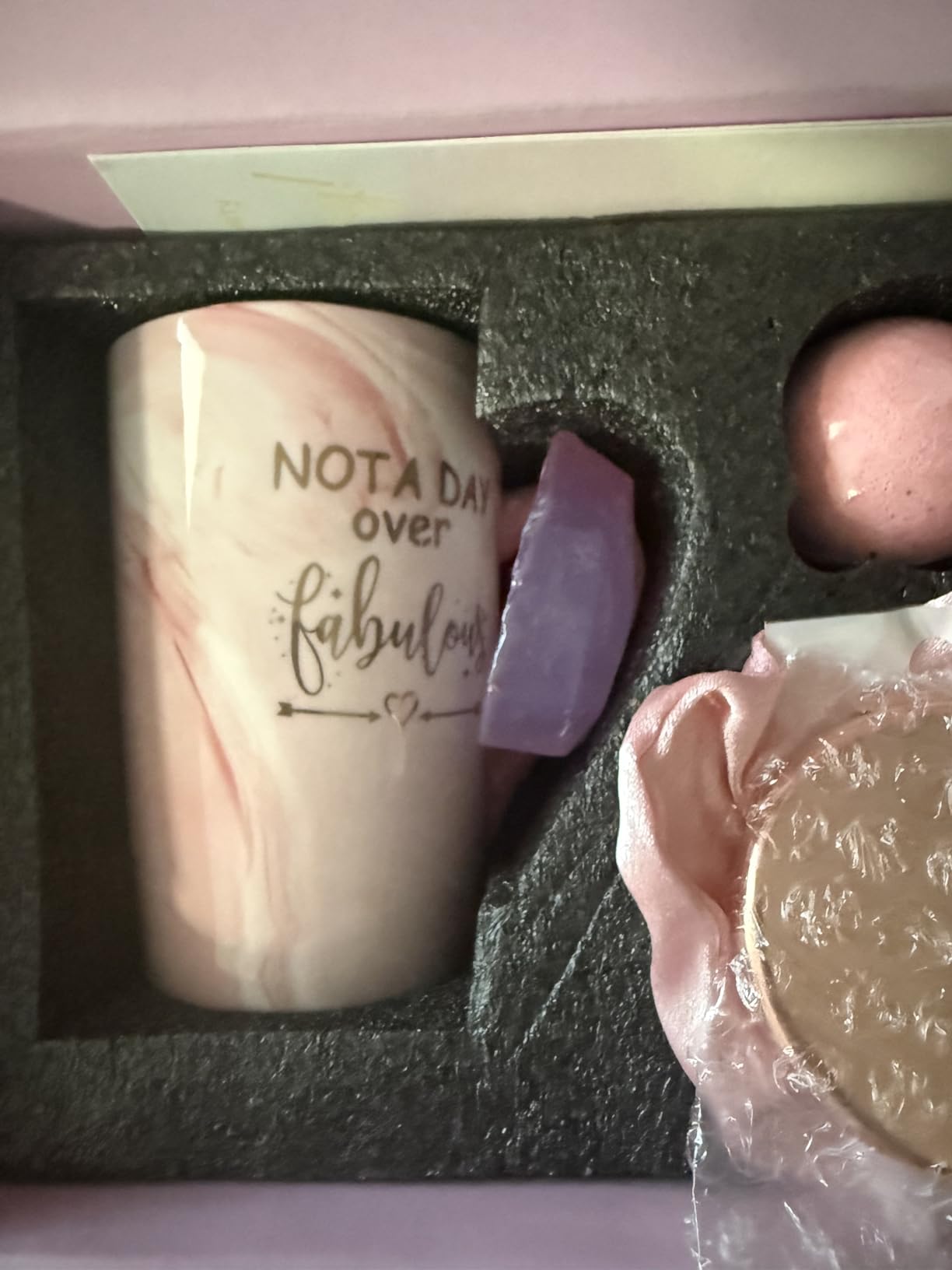 Jumway Not A Day Over Fabulous Mug Gifts Set- Birthday Gifts for Women - Funny Birthday Gift Ideas for Her,Friends, Coworkers, Her, Wife, Mom, Daughter, Sister, Aunt Ceramic Marble Mug 14 Oz customer photo 1