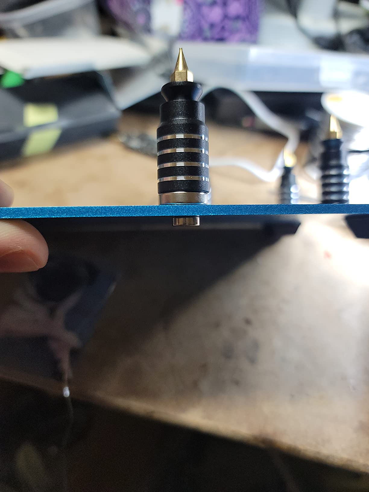 Toolour Soldering Helping Hands 6Pcs PCB Circuit Board Holder ESD Safe,Metal Magnetic Fixture Tower on the Blue Steel Base for Electronic Boards Repairing Soldering Desoldering Rework customer photo 2