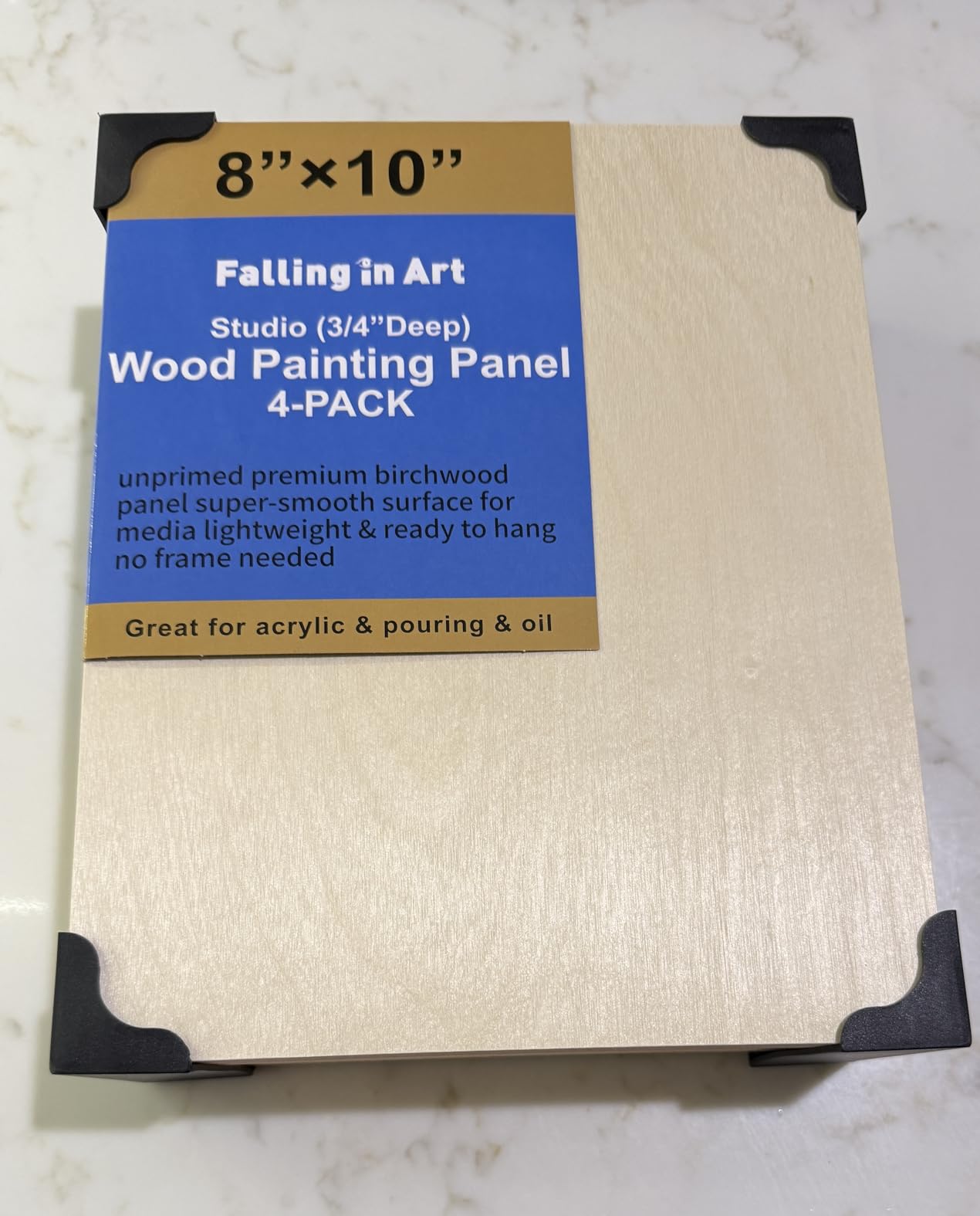 Falling in Art 4 Pack 9x12’’ Unfinished Birch Wood Panels Kit for Painting customer photo 1