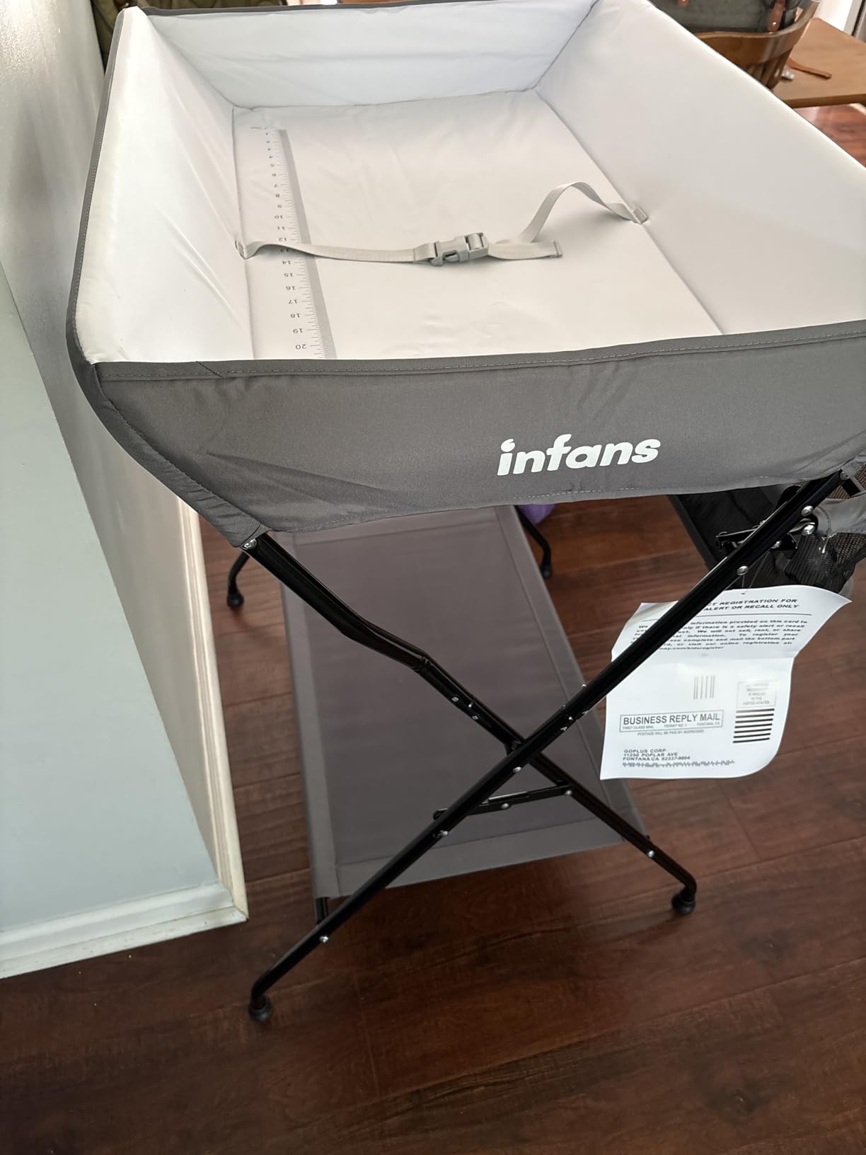 INFANS Baby Changing Table, Portable Nursery Organizer, Grey customer photo 1