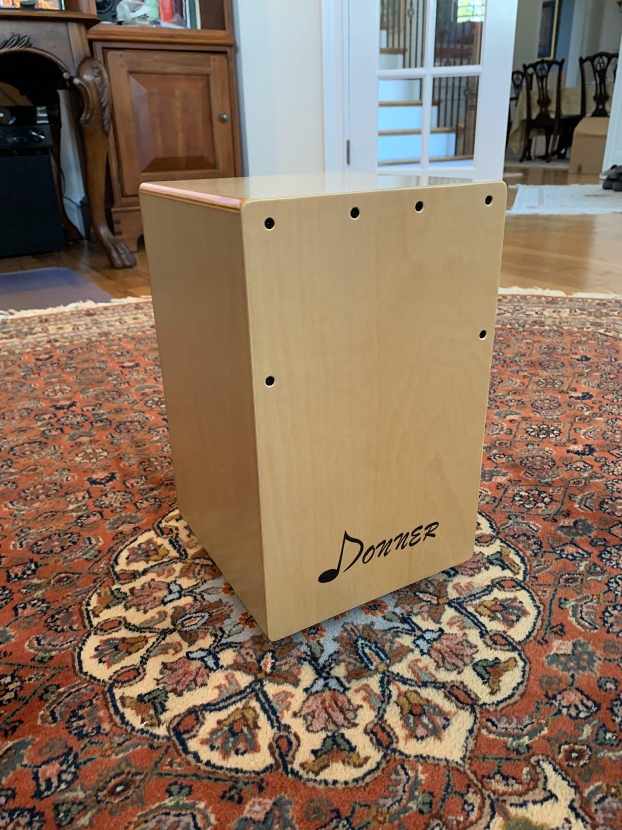 Donner Cajon Box Drum Full Size, Percussion Instrument Gifts for Adults Teens, Hand Crafted Birchwood Beat Box, Jam Cajon Drum Box, Portable with Adjustable Straps Travel Backpack customer photo 2