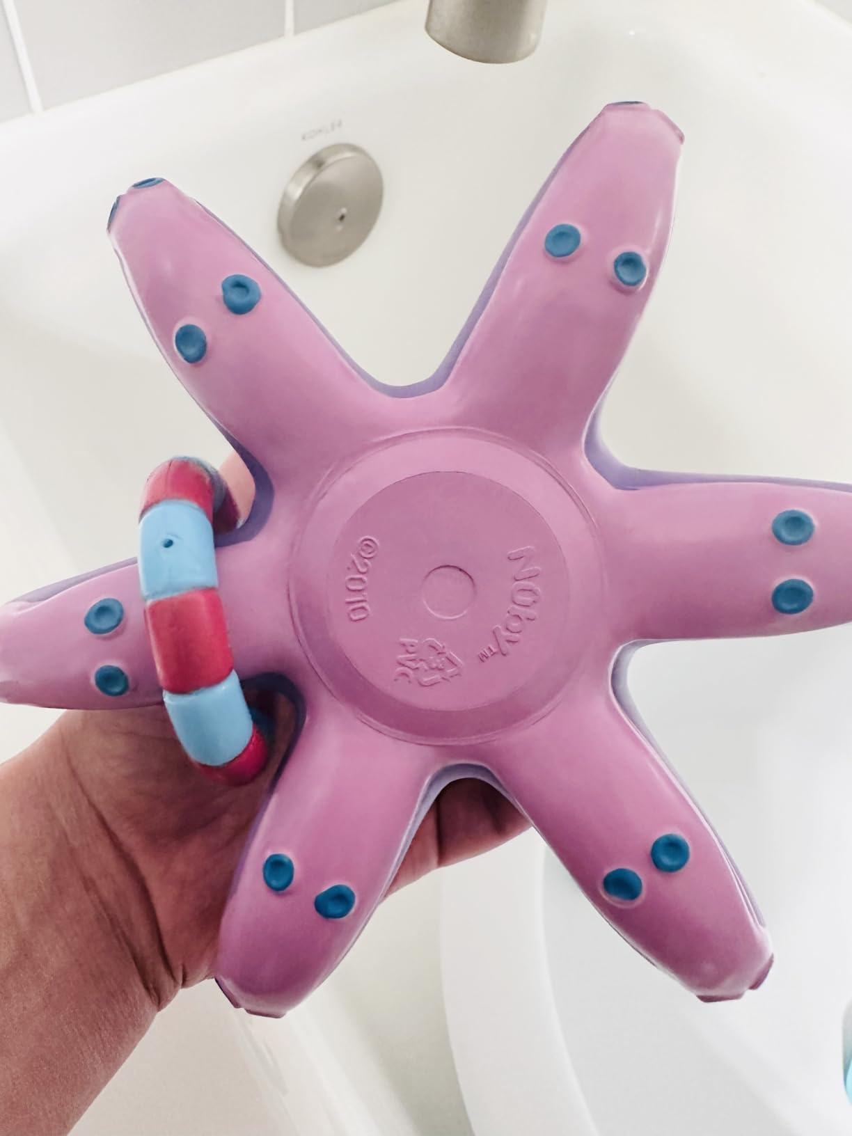 Nuby Floating Octopus with 3 Hoopla Rings - Baby & Toddler Bath Toy - No Hole Design Keeps Moisture Out - Fine Motor Skills - 18+ Months - Great Baby Pool Toys customer photo 1