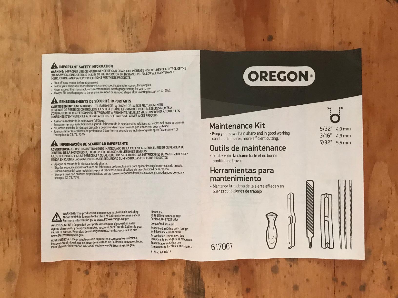 Oregon Universal Chainsaw Field 7 PIece Sharpening Kit customer photo 1
