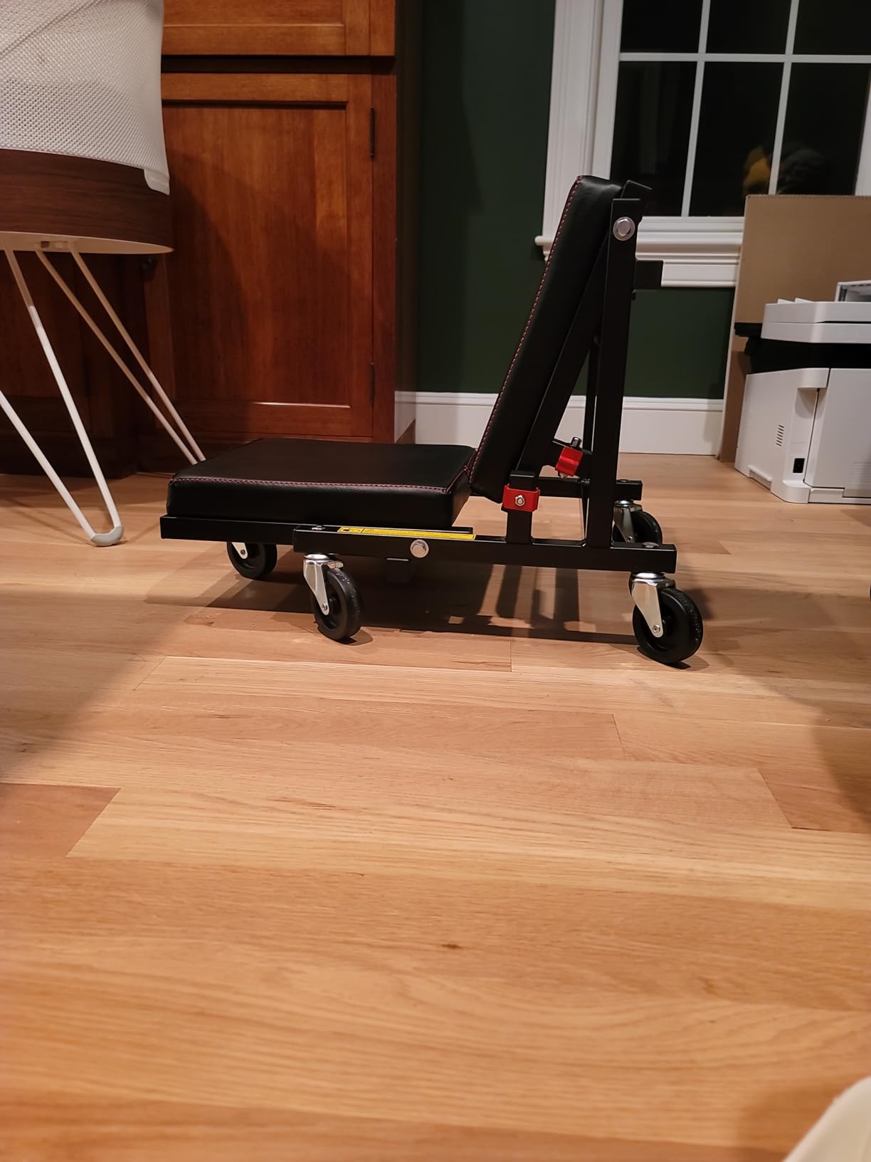 Powerbuilt 2-in-1 Rolling Creeper Seat Converts from High to Low Roller Seat, Fast, Tool-Free Conversion, Garage, Shop, Brake Jobs, Washing, Detailing, Maintenance, Thick Pad, 3-in. Casters - 240298 customer photo 2