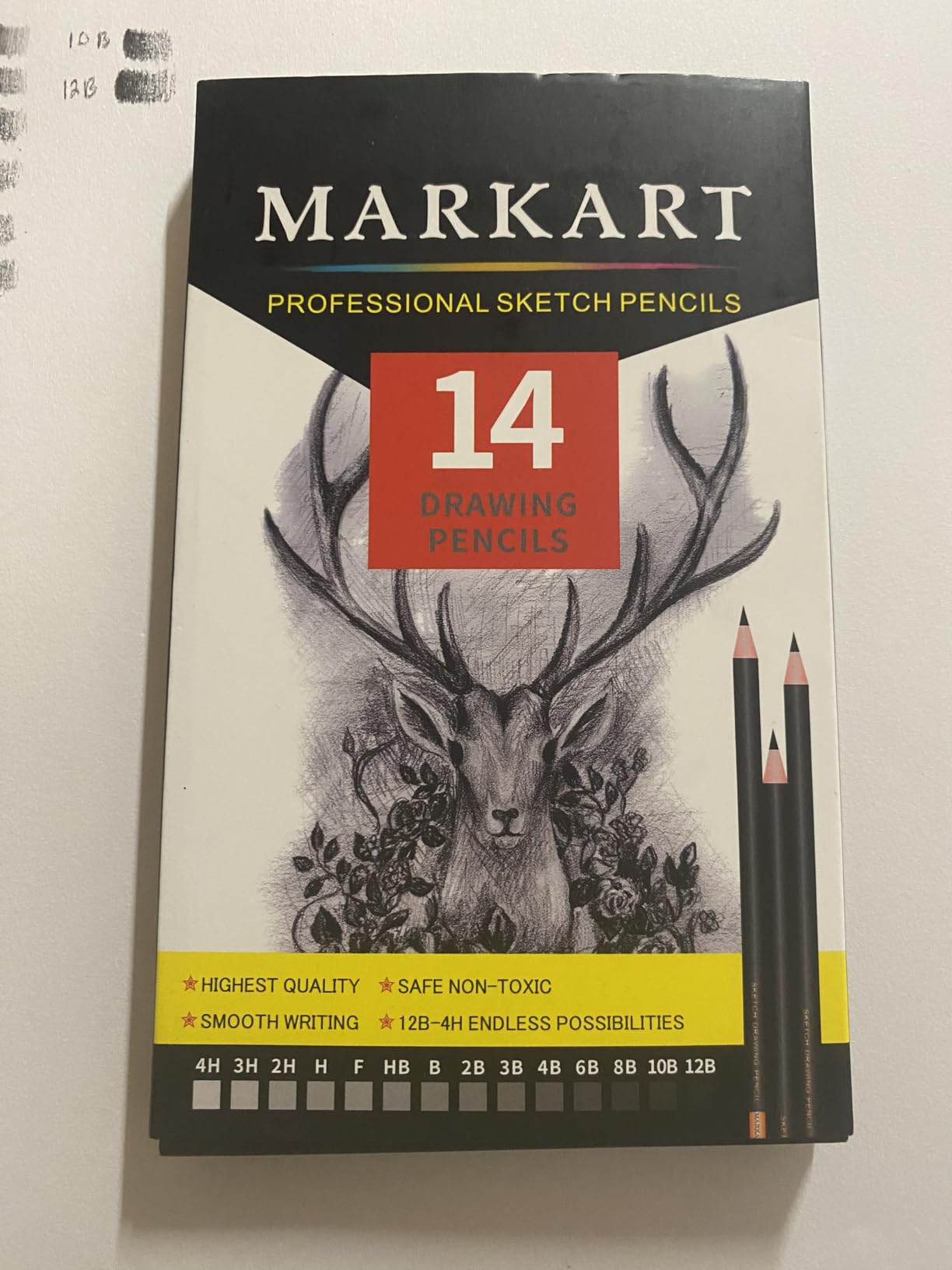MARKART Drawing Sketching Pencils Set, 14 Pieces, Graphite Pencil(12B - 4H) customer photo 2