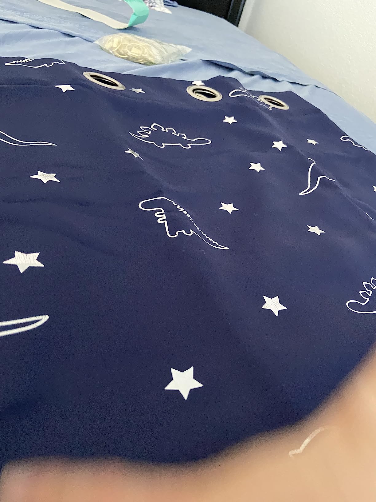 LORDTEX Dinosaur and Star Foil Print Blackout Curtains for Kids Room customer photo 1