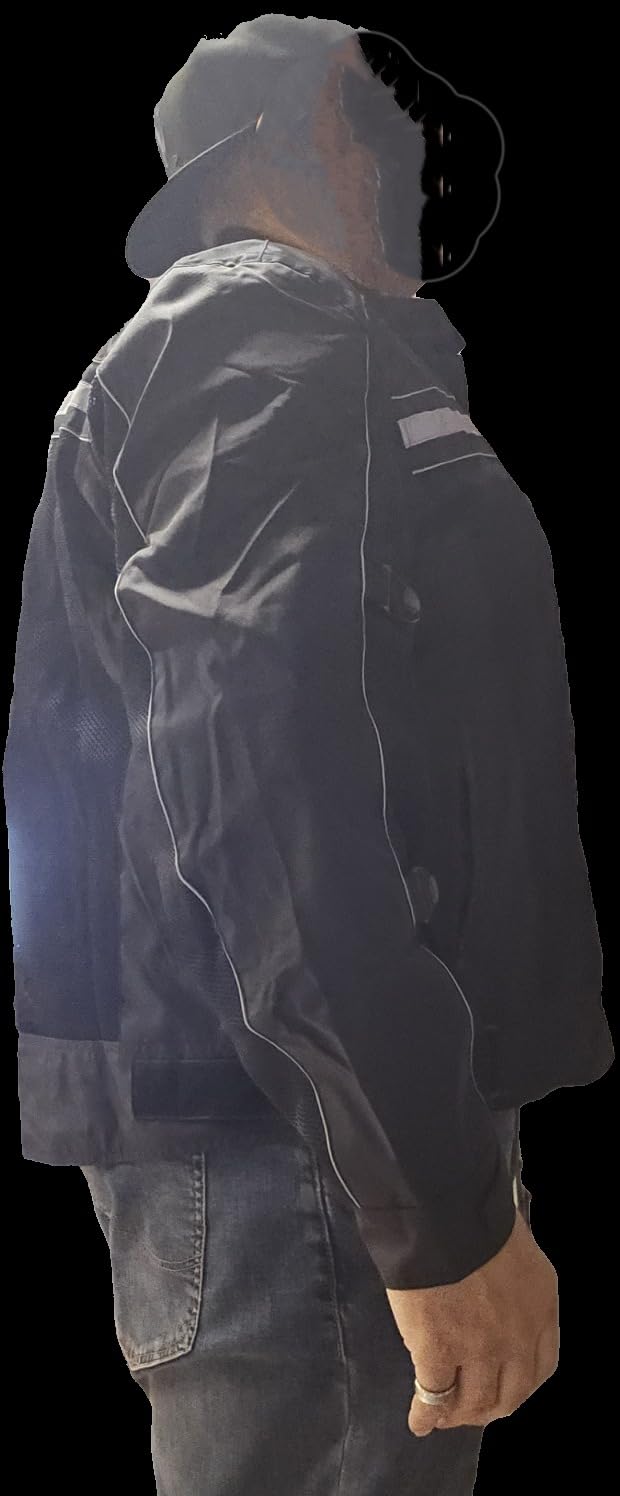 WICKED STOCK Motorcycle Jacket - CE Level1 Reflective Summer Biker Jacket with Adjustable Cuffs & Waist Belt - Lightweight & Comfortable Mesh Motorcycle Jacket with Armor for Men customer photo 1