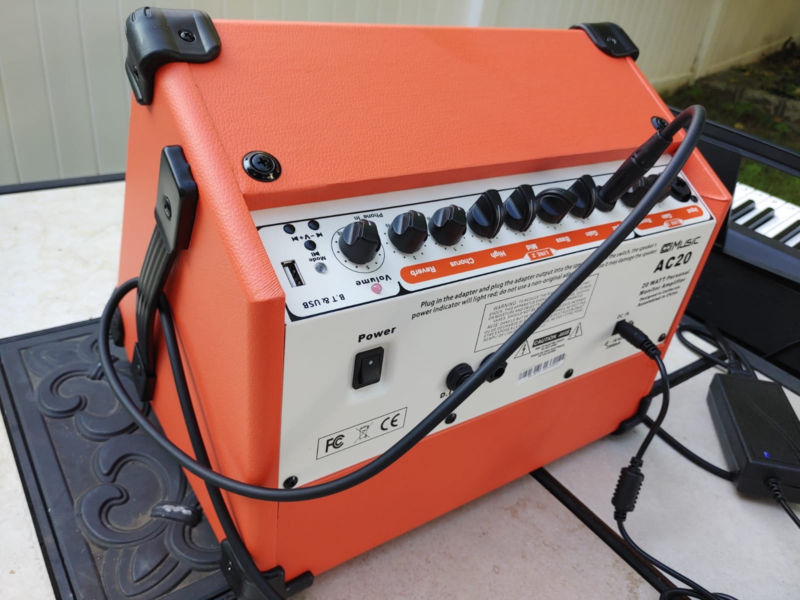 Acoustic Guitar Amplifier, 20 Watt Bluetooth Amp for Guitar Acoustic with Reverb Chorus Effect, 3 Band EQ（Including Microphone and Audio Cable） customer photo 1