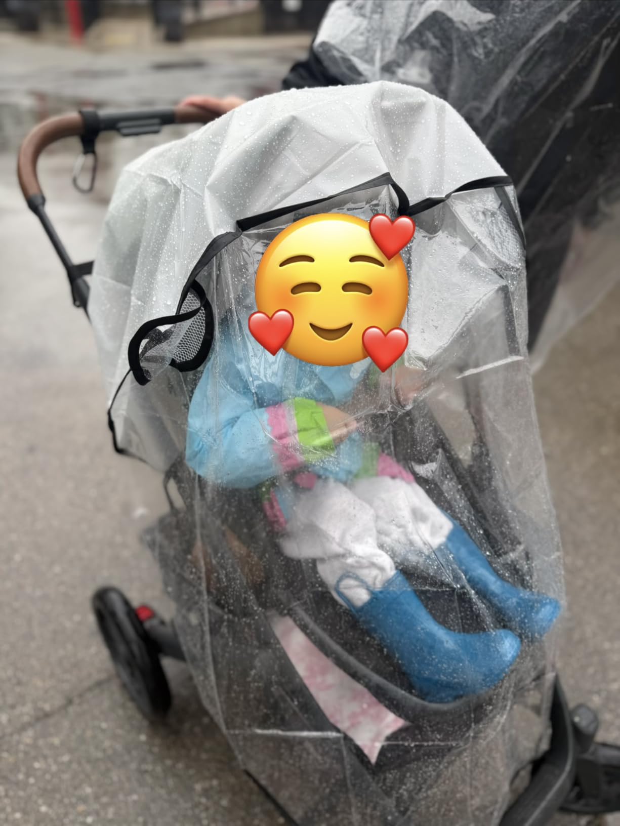 Clear Stroller Rain Cover, Universal Travel Weather Shield Breathable Baby Stroller Rain Cover for Windproof, Waterproof, Protect from Sun Dust Snow customer photo 2