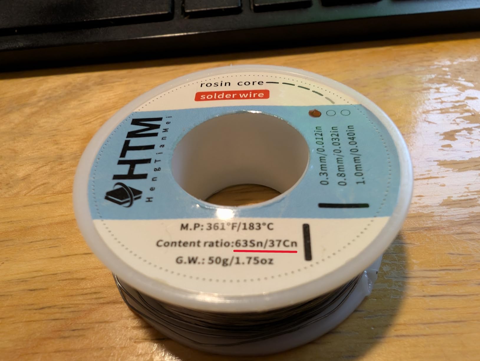 HengTianMei Tin Lead 63/37 Rosin Core Low Temp Solder Wire For Electronics Components And DIY repair(0.8mm/50g) customer photo 2