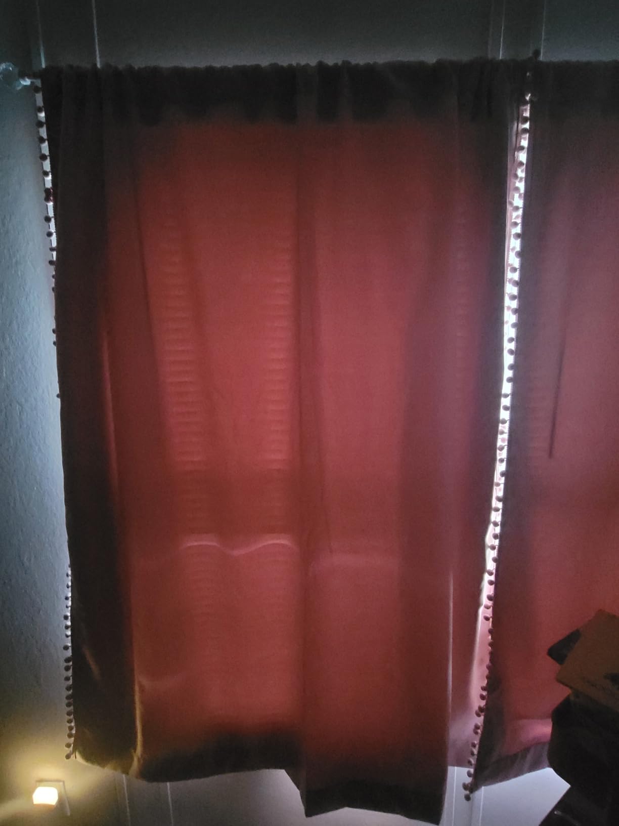 Treatmentex Pompom Blackout Curtains for Bedroom Pink Girls 84 inch Energy Efficient Thermal Insulated Living Room Darkening Curtain Panels for Kitchen Nursery Room 52