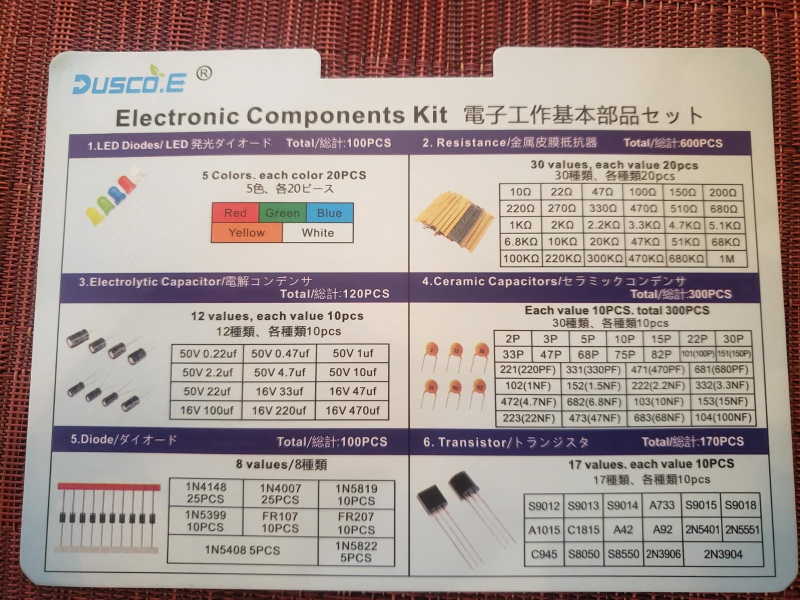 Electronic Component Kit Total 1390 Pcs, LED Diodes customer photo 2